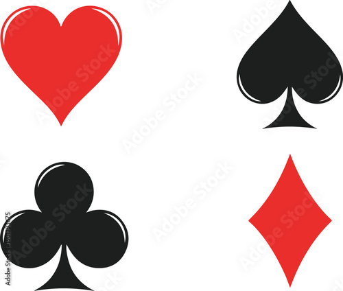 Simple illustration of the four playing card suits