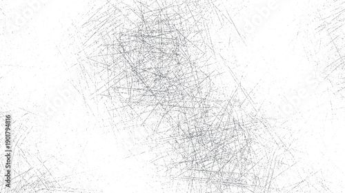 White background with scattered grey lines and dots forming a textured pattern abstract