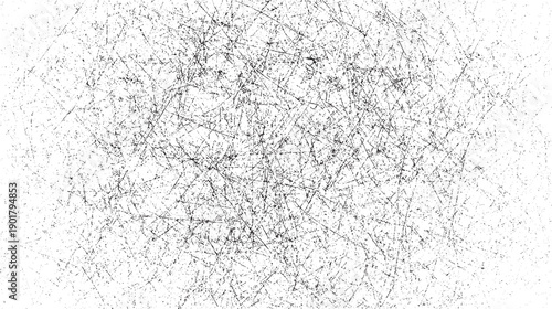 Black ink scratches and dots on white background texture abstract