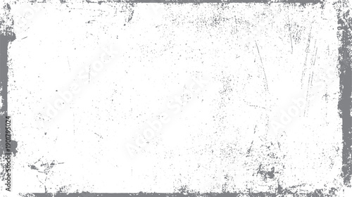 Gray distressed grunge texture with scattered dots and scratches on white background