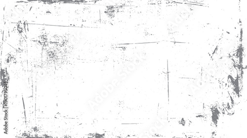 Grey distressed texture overlay with scratches and speckles on a white background grunge