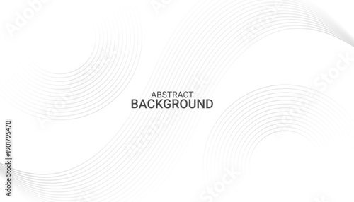 Minimal white abstract background with soft gray curved lines, modern clean wave pattern for corporate presentation, technology branding, website header and print design.
