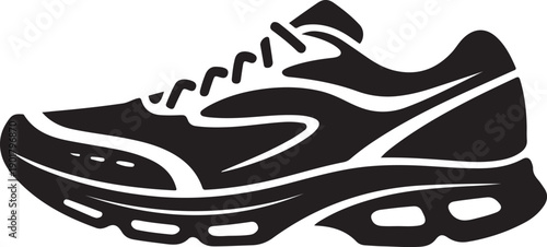 Modern training sneaker silhouette icon for fitness and sports movement