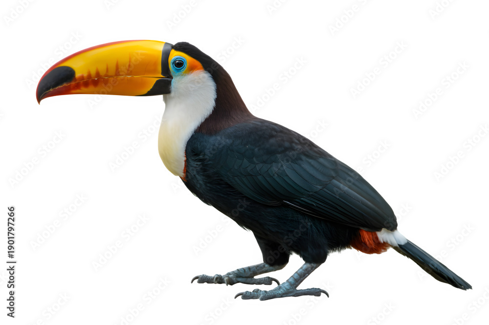 Obraz premium Vibrant toucan bird with distinctive beak and plumage
