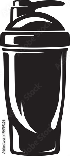 Sports shaker cup silhouette icon for workout hydration and supplements