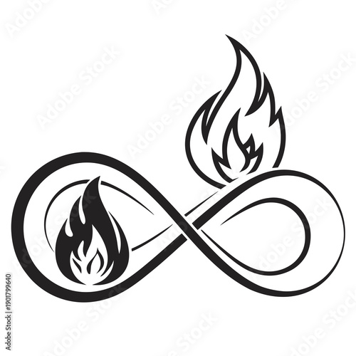 Minimal Flame Infinity Logo - Endless Energy and Power
