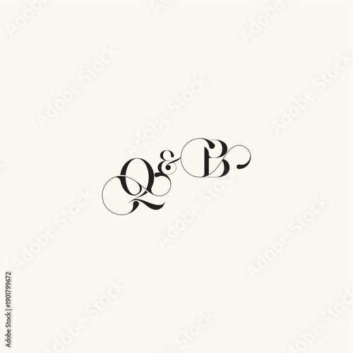 with monogram concept elegancy and beauty in one look BQ wedding caligraphic logo letter