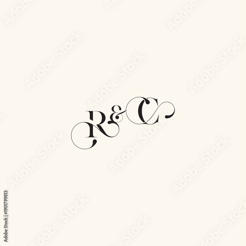 with monogram concept elegancy and beauty in one look CR wedding caligraphic logo letter