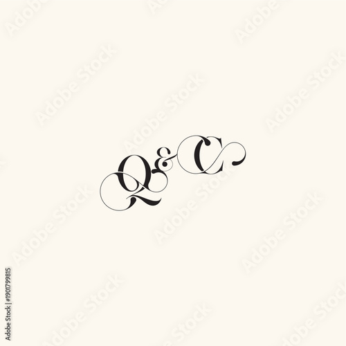 with monogram concept elegancy and beauty in one look CQ wedding caligraphic logo letter