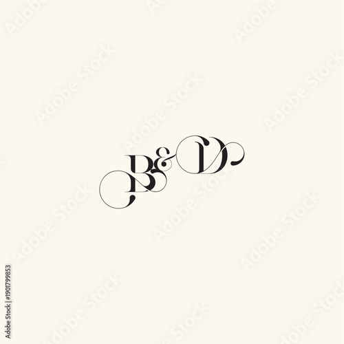 with monogram concept elegancy and beauty in one look DB wedding caligraphic logo letter