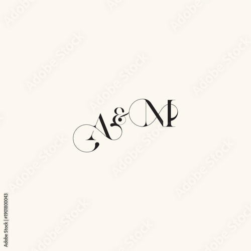 with monogram concept elegancy and beauty in one look MA wedding caligraphic logo letter