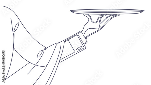 Elegant waiter serving on a tray with a modern twist