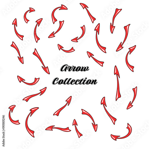 Business element icon in doodle style, arrow, infographic. Isolated vector illustration design. Hand drown business icon. Business idea concept.