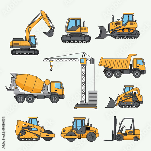 Heavy Construction Equipment Set