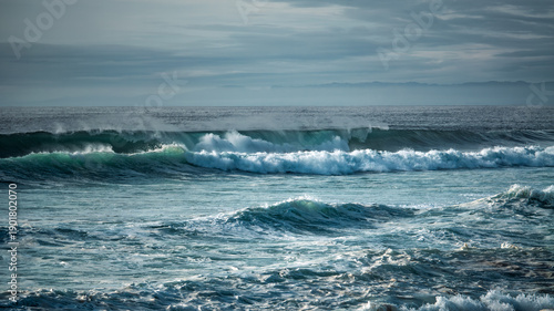 waves breaking on the beach