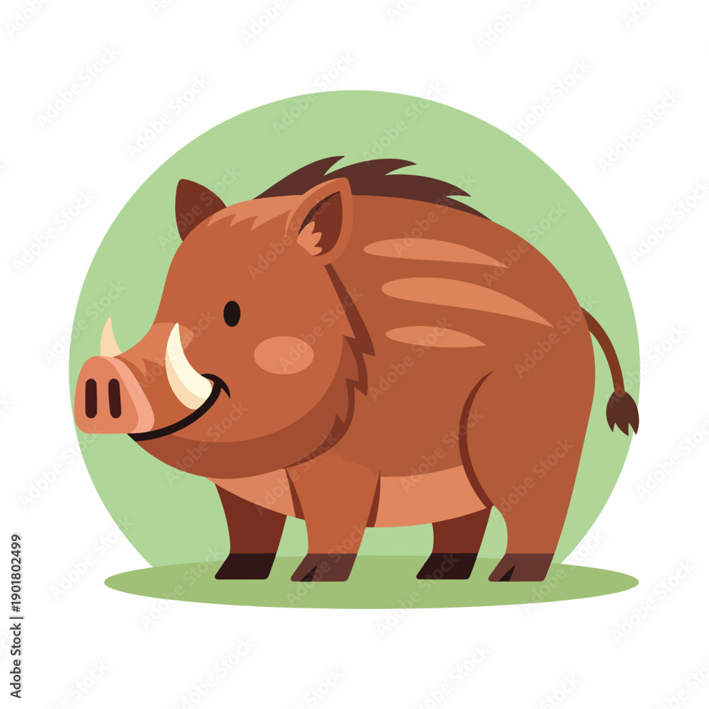 Naklejka premium Cartoon Warthog Standing