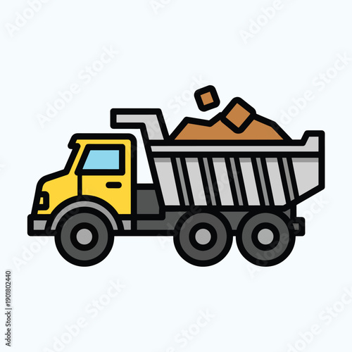 Yellow Dump Truck with Dirt