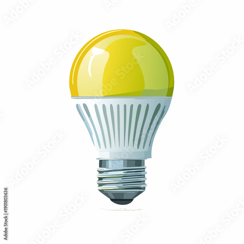 An illustration of a light bulb with a yellow glow, symbolizing science and technology, viewed from the front.