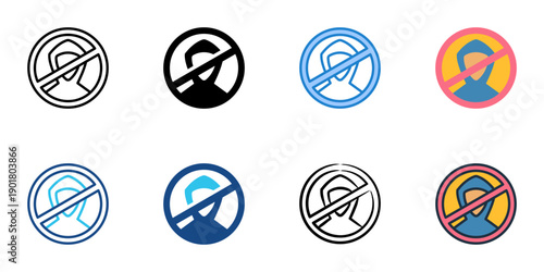 Fraud Protection icons set multiple style collection. Editable stroke 
