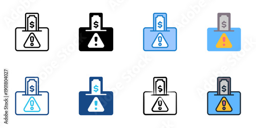 Crowdfunding Scam icons set multiple style collection. Editable stroke 

