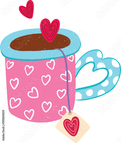 Valentine Cute a Mug Icon Vector