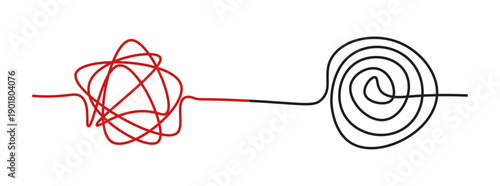 Tangled chaos mind scribble abstract illustration vector