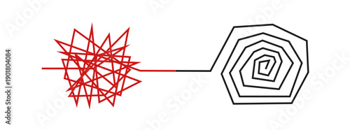 Abstract tangled chaos mind scribble thought mental health illustration vector
