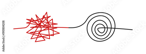 Tangled thoughts mind scribble vector illustration mental health