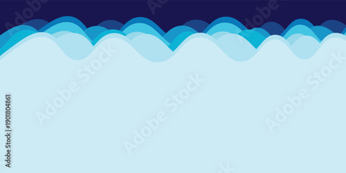 Abstract Wavy Background in Pastel Color Design sweet color. Blue river ocean wave layer vector background illustration
