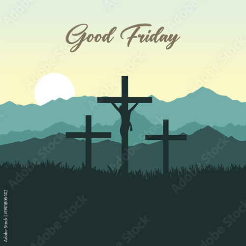 A peaceful Good Friday concept capturing themes of devotion, redemption, and spiritual remembrance. Suitable for religious publications, church media, and Christian holiday designs.