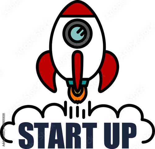 スタートアップを象徴するロケットアイコン（Startup Rocket Icon）
