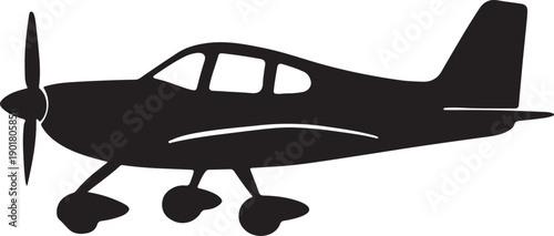 A small pleasure plane with a lower wing icon silhouette vector illustration