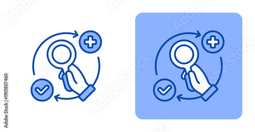 Diagnostic Workflow icon, with contrast background.