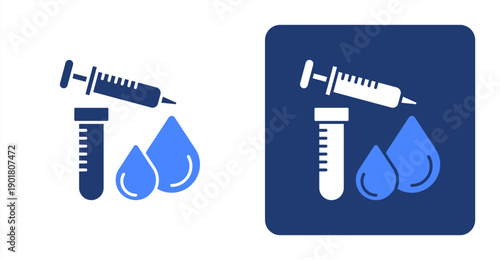Blood Test icon, with contrast background.