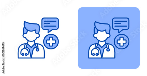 Diagnostic Consultation icon, with contrast background.