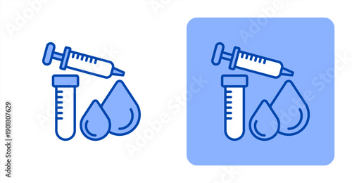 Blood Test icon, with contrast background.
