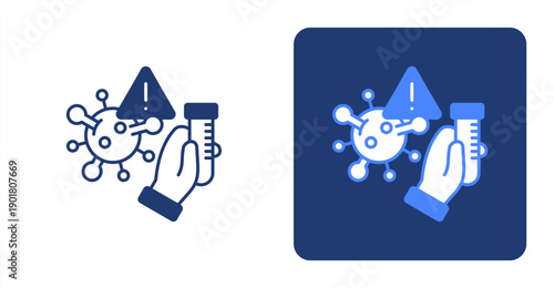 Infection Testing icon, with contrast background.