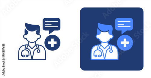 Diagnostic Consultation icon, with contrast background.