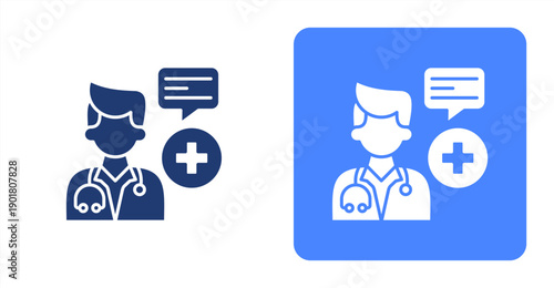Diagnostic Consultation icon, with contrast background.