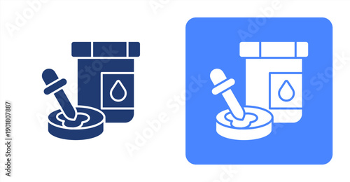 Urine Analysis icon, with contrast background.