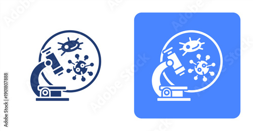 Microbiology Test icon, with contrast background.