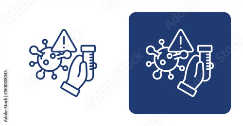 Infection Testing icon, with contrast background.