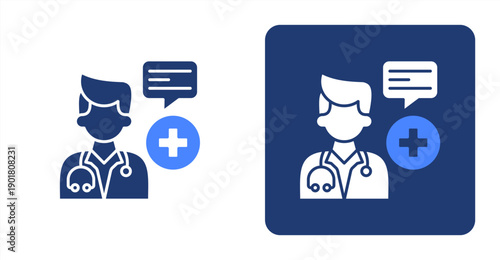 Diagnostic Consultation icon, with contrast background.