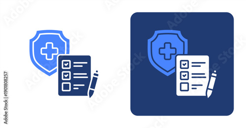 Health Screening icon, with contrast background.