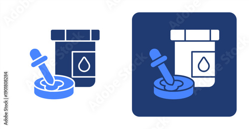 Urine Analysis icon, with contrast background.