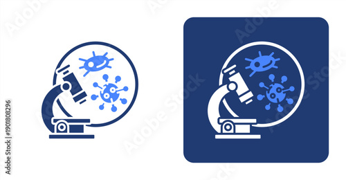 Microbiology Test icon, with contrast background.