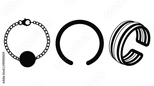 Black and white of bracelets jewelry chain