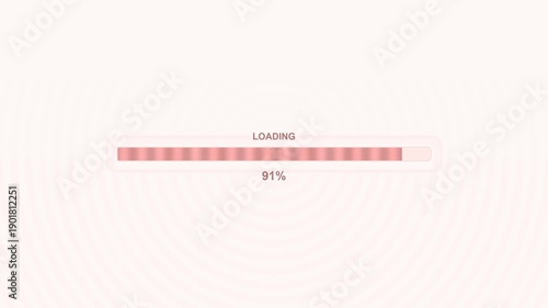 Loading animation shows progress bar reaching full completion at one hundred percent