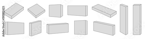 Isometric 3D Rectangular Box Shape Collection