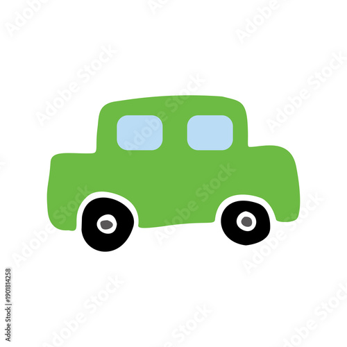 挿絵用　車　手書き　緑色